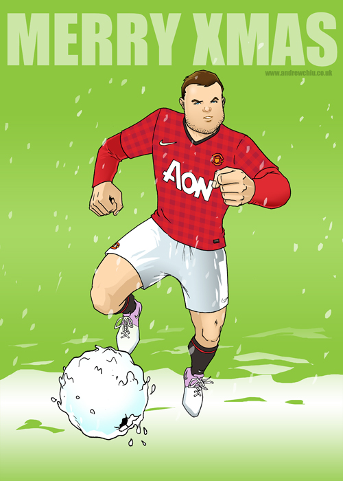 Wayne Rooney Xmas Illustration